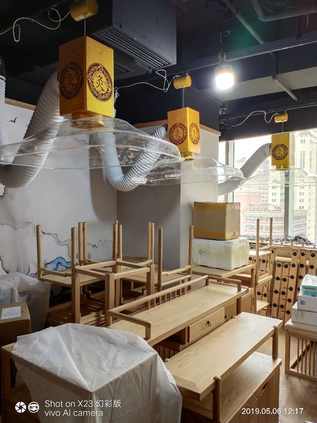 上海艾灸会所（华仔）专业艾灸排烟系统安装完工